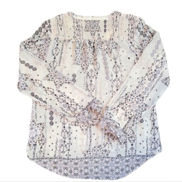 EC MAURICE'S SHEER V-NECK LONG SLEEVE BLOUSE SZ.L - Picture 2 of 6